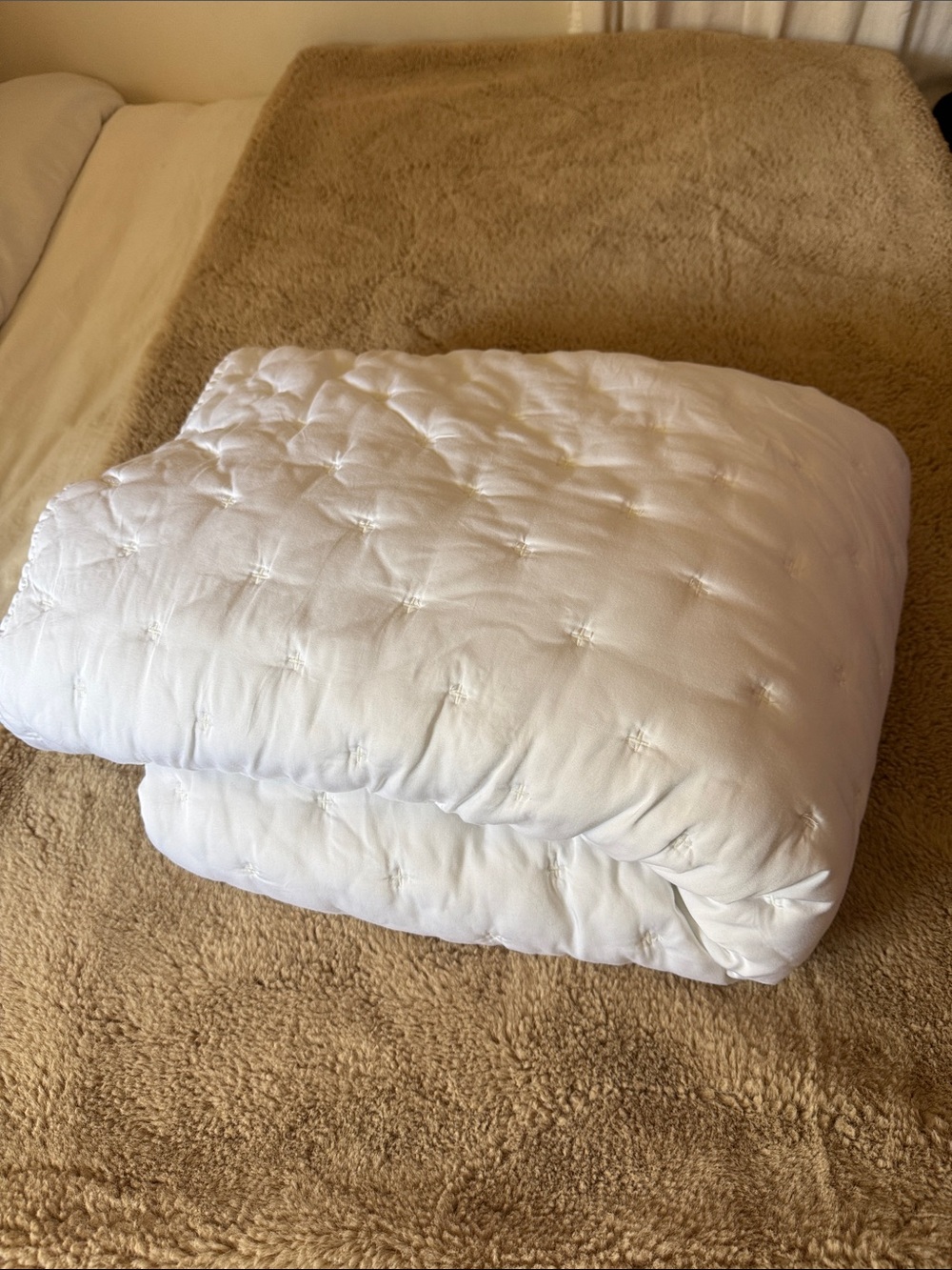 Quince White Quilted Comforter - 100% organic bamboo